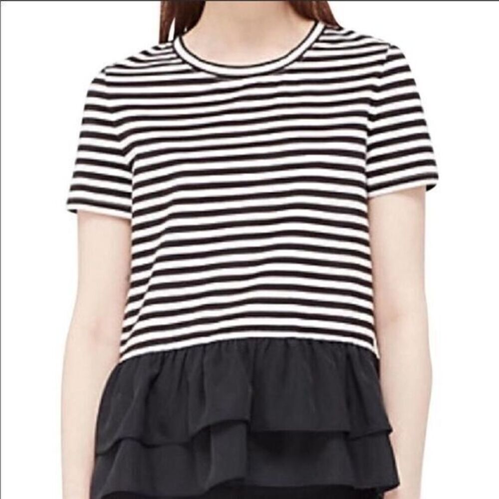 Kate Spade Broom Street Stripped peplum t-shirt blouse